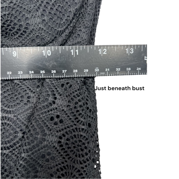 Swimsuits For All Swim Top Mesh Crochet Overlay Tankini Split Fr Underwire 8 - Picture 10 of 11